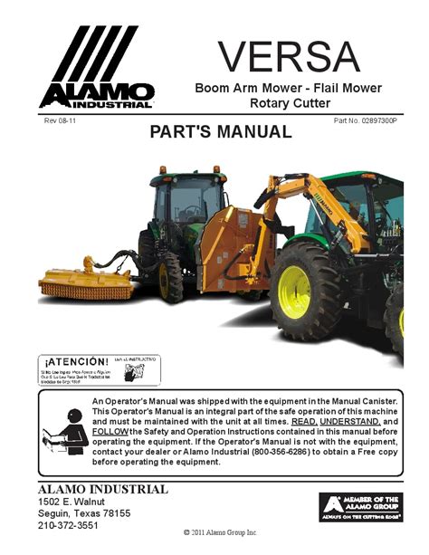 versa skid steer mower|alamo versa mower manual.